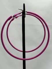 Vintage 2.25 In. Pink Hoops With Sort Of Lever backs