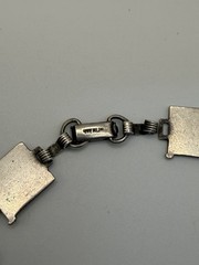 Vintage Enameled Sterling Silver Nautical Flag Sweetheart Bracelet 8.5”