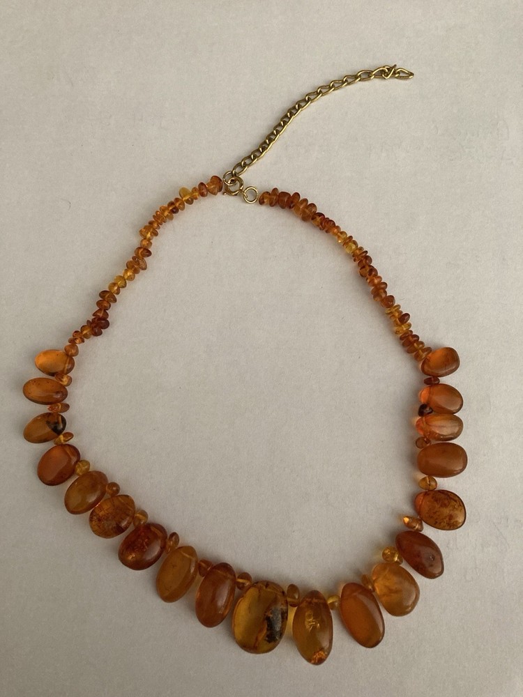 Vintage Russian Amber adjustable length necklace 14 to 16 inches
