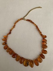 Vintage Russian Amber adjustable length necklace 14 to 16 inches