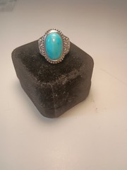 🔥Vintage Sterling Silver Turquoise Ring Size 7.5 Beautiful Priced to Sell 🔥