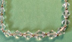 Vintage Faceted CLEAR CRYSTALS & GOLD TONE Beaded Chain Necklace