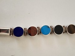 Sterling Silver Mexico Tri-195 Multi-Stone Bracelet
