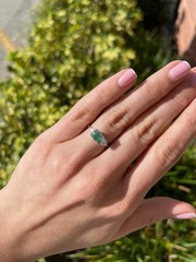 Natural Emerald 2.30 Ct Round Cut Art Deco Vintage Ring 925 Sterling Silver