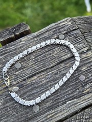 Vintage Monet Endless Heart Bracelet Silver Tone Dainty Stacker