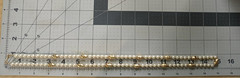 Vintage NAPIER Signed Faux Pearl Gold Tone Station Necklace Diamond Cut Beads