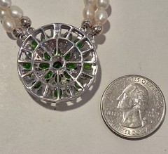 Jtv Double Seed Pearl Strand With Chrome Diopside Medallion….