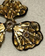 Bugbee & Niles 1950s Vintage Floral Necklace Gold Pink Blue Rhinestones 16” 17g