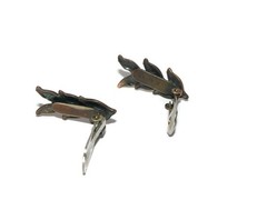 Vintage Renoir Copper Leaves Clip On Earrings