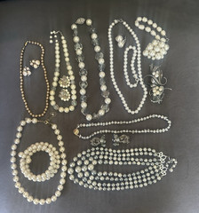 Lot of Pearl Themed Vintage & Modern Jewlery