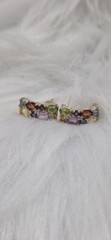 Vintage Silver Multi Stone Earrings