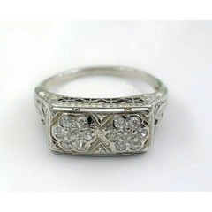 Vintage Style Flower Filigree Ring 2 Ct Lab Created Diamond 14k White Gold Over