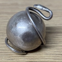 Vtg 925 Sterling Silver Large Angel Caller Harmony Bell Pendant Orb Chime 24mm