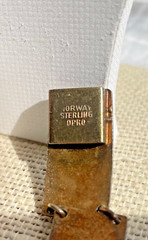 1970’s OPRO Norway 925 Sterling Guilloche Vermeil Panel Bracelet 7.5 long
