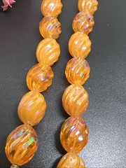 Vintage Orange Plastic Lucite Beaded 16” Necklace 6076