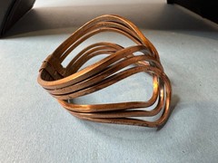 Vintage Renoir Rhythm Copper Cuff Bracelet And Earrings