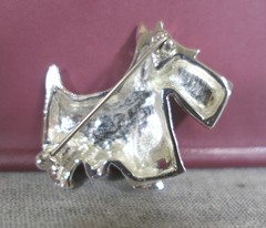 Vintage Silver Metal Alloy Scottie Dog Jewelry Pin Brooch 1.5″ L x 1.5″ H