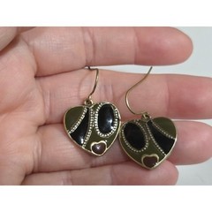 Set of 3 Vintage Inlaid Enamel Earrings