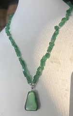 17” Aventurine Quartz Rich Green Necklace Boutique Designer Beaded Barrel Clasp