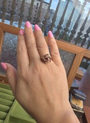 Vintage 14K Gold 0.60 Carats Ruby and 0.22 Carats Diamond Swirl Cocktail Ring