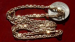 14k yellow gold necklace 19.5″ anchor / mariner link chain vintage 7.67gr N3502