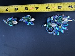 Vintage Juliana D&E Rhinestone Crystal Brooch And Clip On Set Ref 2361
