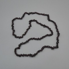 Vintage Purple Garnet Beaded 35″ Necklace Natural Pyrope Almandine Nugget 64g