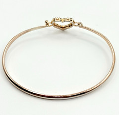 Ross Simons Hinged Bangle, Heart, Black Spinel Gemstone Sterling Silver Vermeil