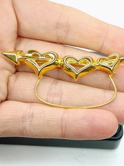 Vintage Heart Brooch Charm Holder Signed P.S.C.O.