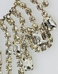 Silver Tone Clear Crystal Waterfall Tennis Necklace 15.5 Inch Adjustable