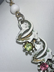 RARE Arthur Pepper ART SIGNED Rhinestone 14.5″ Necklace Enamel W/ Clip Earrings
