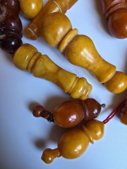 Islamic Prayer Bead Minaret Tasbih Natural Baltic Amber Molded 44g