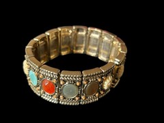 Vintage Lauren Conrad Multi Stone Flexible Cuff Bracelet