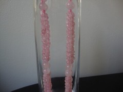 VINTAGE BEAD MEDLEY 3 LAYER IRREGULAR 8mm ROSE QUARTZ 30″ ENDLESS BEAD NECKLACE
