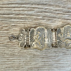 Vintage Arabian Nights Story Teller Panel Bracelet Souvenir Du Maroc