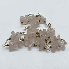 14K Gold Filled Rose Quartz Chip Station Necklace 19″ 1/20 14KGF 30g