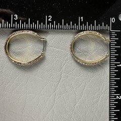 Vintage Monet Necklace & Earrings Set Double Strand Gold Tone Bead Hoop