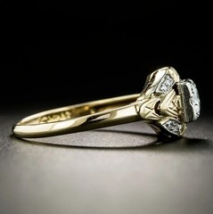 Art Deco Vintage Style Lab Created Diamond Wedding Anniversary 925 Silver Ring