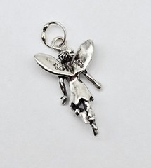VTG Sterling Silver Fairy Angel Nymph Lady Charm Pendant 1.4g Fantasy Jewelry