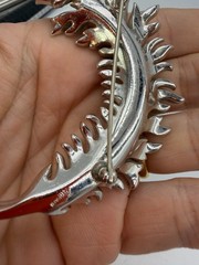 Vintage Brooch Trifari Feather Rhinestone Clear AS IS DAMAGED PJ