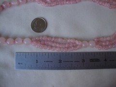 VINTAGE BEAD MEDLEY 3 LAYER IRREGULAR 8mm ROSE QUARTZ 30″ ENDLESS BEAD NECKLACE