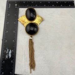 Vintage Retro Brooch Gold Tone Tassel