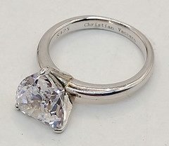 925 Christian Vaccaro, Moissanite Heart Solitaire Ring, Size 5.5, 4.5g Lot#564