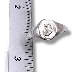 Initial J Signet 925 Vintage Sterling Silver Child Baby Letter Ring Size 3