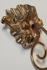 Barclay Brooch Pin Pendant 12kt 1/20 Gold Filled Faux Turquoise Enamel Leaf