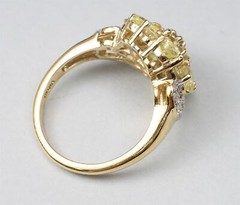 Size 6 Lemon Quartz Cluster Sterling Silver Ring 3.8g