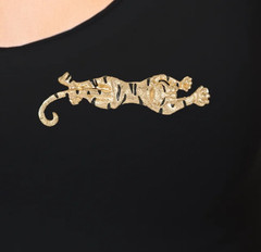 Time and Tru Goldtone Tiger Brooch, 1 Piece