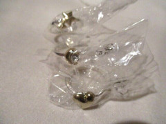 AVON Many Wishes 3 Pc Stackable Ring Set /Silvertone Heart, 2Stars Half Moon 8
