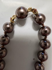 Strung 20” Chocolate Pearls Necklace Vintage