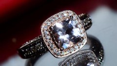 14k rose gold ring 1.45ct morganite natural diamond sz 7 halo 5.50g LeVian N3040